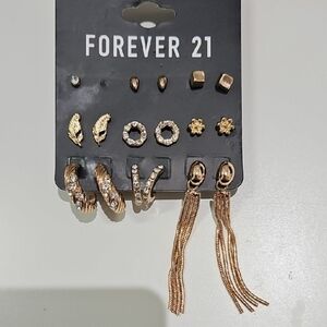 Forever 21 Gold and Silver Earring Set with Tassels